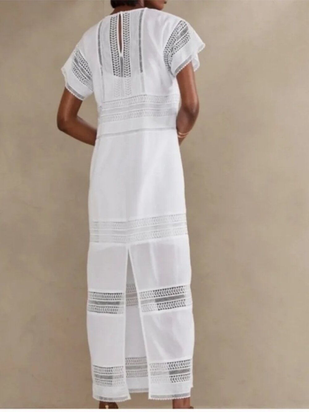 Banana Republic White Crochet Beach Summer Resort Dress - Picture 3 of 3
